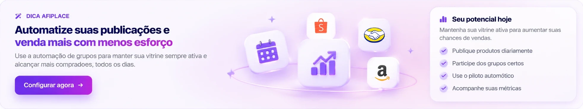 Automatize suas publicações e venda mais com menos esforço usando a Afiplace.